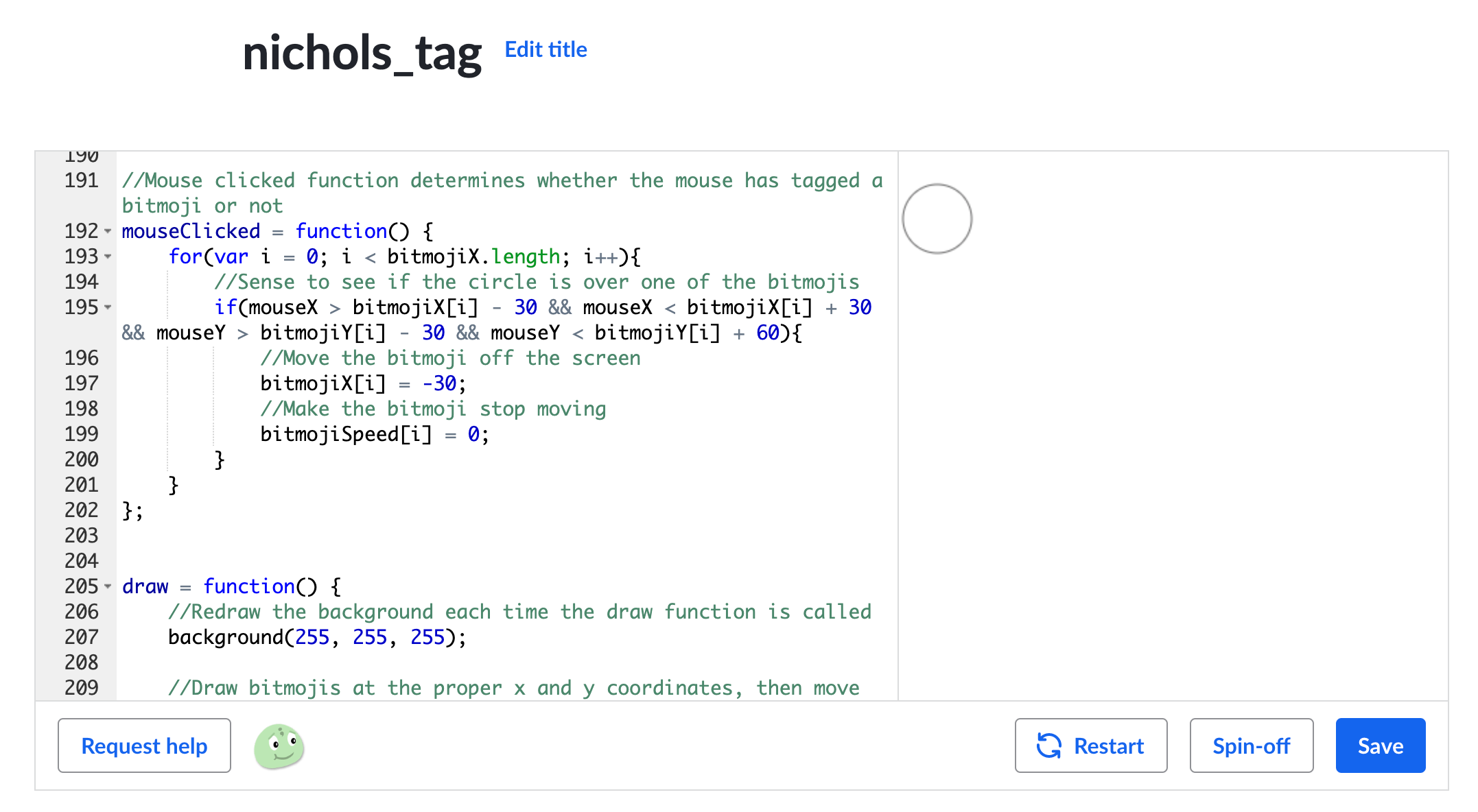 nichols_tag javascript bitmoji program