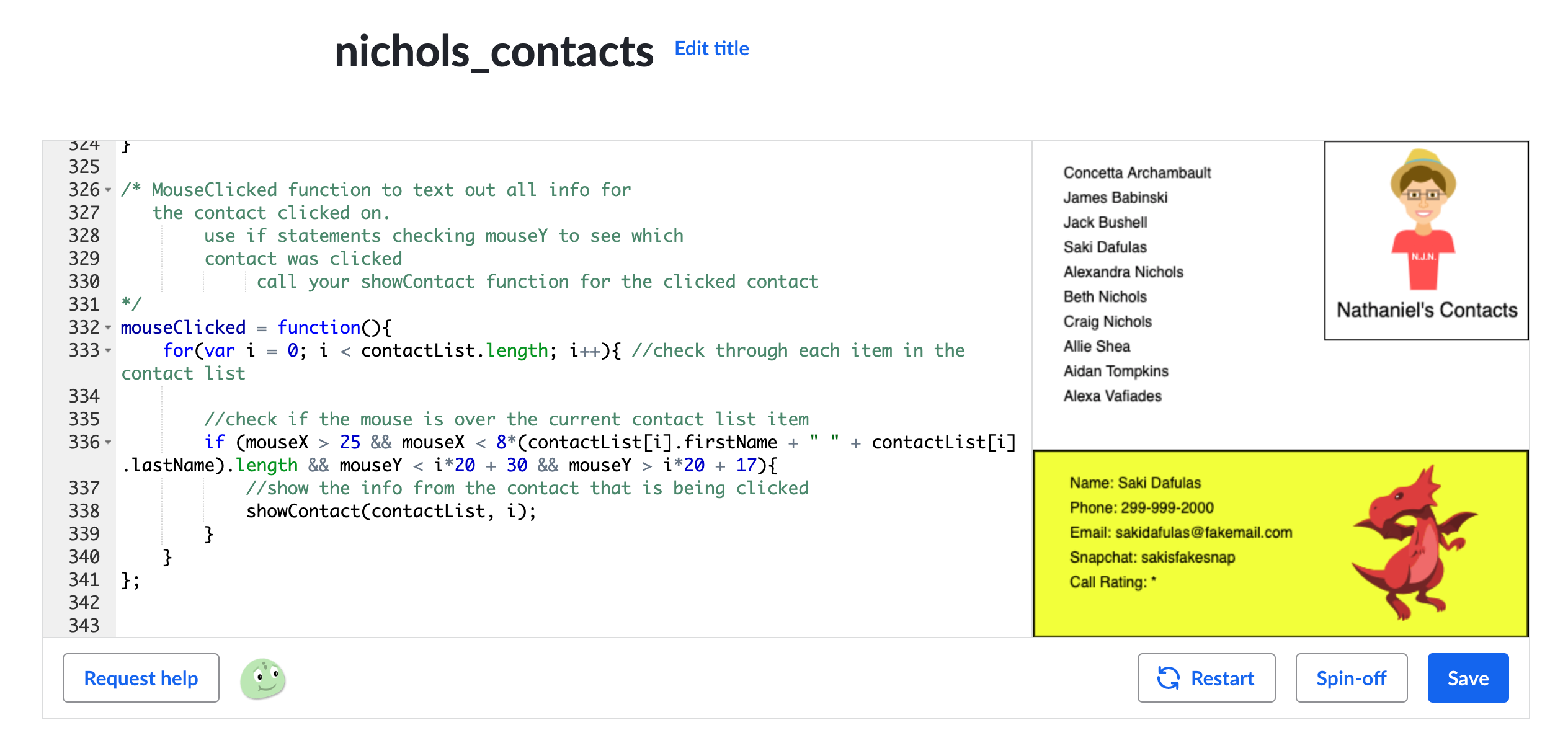 nichols_contacts javascript program